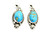 Roie Jaque Blue Turquoise Oval Drop Earrings 100426