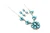 Roie Jaque Sky Blue Turquoise Squash Cluster Necklace & Earrings Set 100426