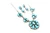 Roie Jaque Sky Blue Turquoise Squash Cluster Necklace & Earrings Set 100426