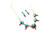 Roie Jaque Sky Blue Turquoise & Coral Row Necklace & Earrings Set 100426