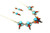 Roie Jaque Sky Blue Turquoise & Coral Row Necklace & Earrings Set 100426