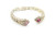 Silver & 18K Gold Pink Topaz Bracelet 072320