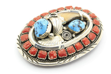 Sterling Silver Bear Claw Buckle - southwest jewelry- silver  display picture 2