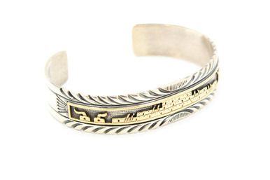 Mark Yazzie Story Teller Bracelet 072520- silver star jewelry- old