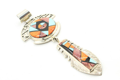Frank Yellowhorse Navajo Silver & Stone Inlay 3.25