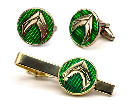 Aquaman Cufflinks, Justice League Tie Clip, DC Comics Tie Tack