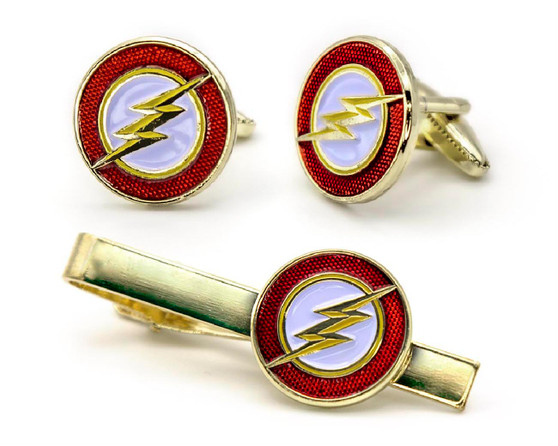 The Flash Cufflinks, Justice League Tie Clip, DC Comics Tie Tack