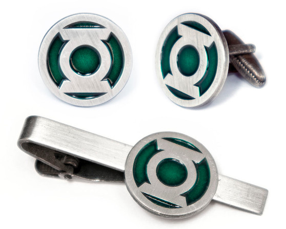 Green Lantern Cufflinks, Justice League Tie Clip, DC Comics Tie Tack