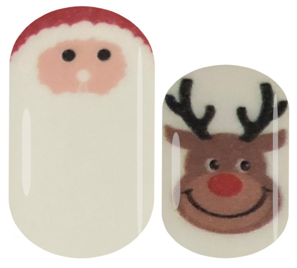 Santa and Rudolph - Nail Wraps