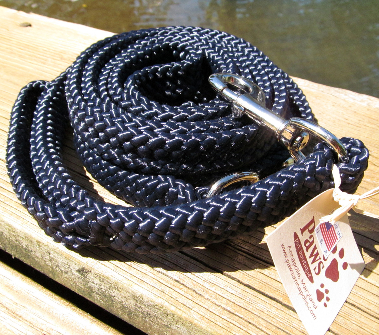 Navy Boating Line Dog Leashes, Traffic Dog Leash, Nautical Rope Dog Leash