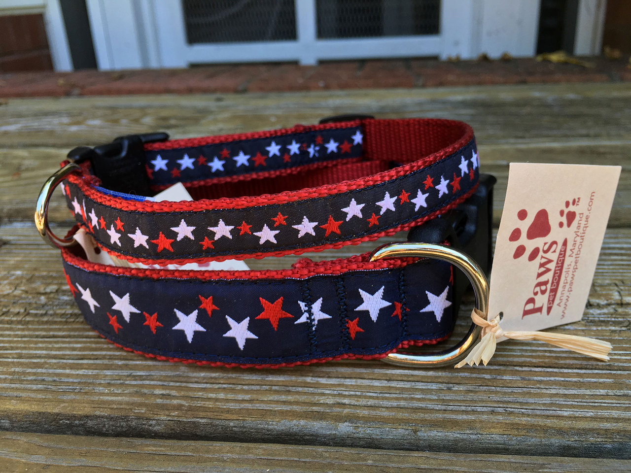 Patriotic Star Dog Collars  Designer Dog Collar with Stars