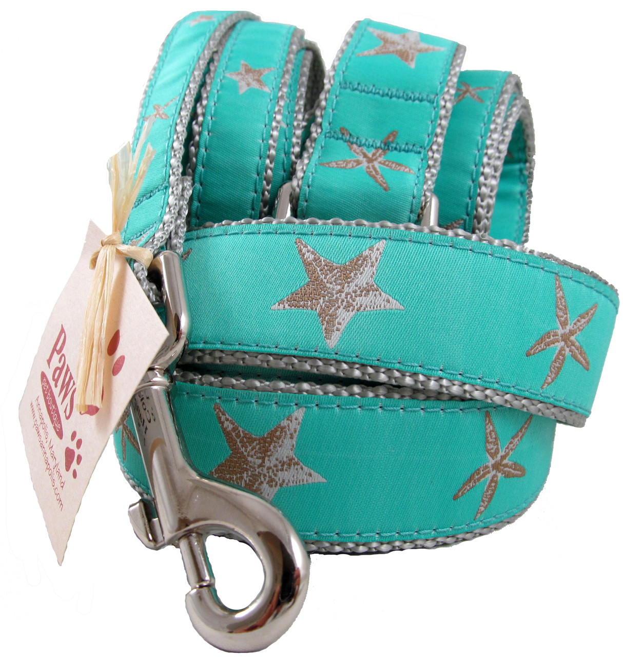 Teal Starfish Dog Leashes from Paws pet boutique Unique Dog Leashes