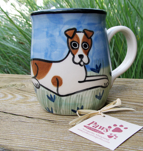 Hand-painted Jack Russell Mug made in USA.
