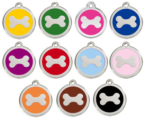 Select from 11 Enamel Colors to Create Your Personalized Bone ID Tags.