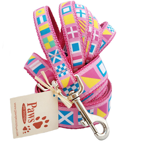 Nautical Pink Dog Leash