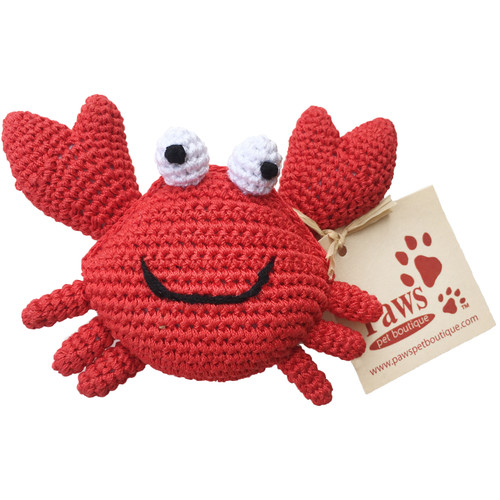 Knit Red Crab Dog Toy