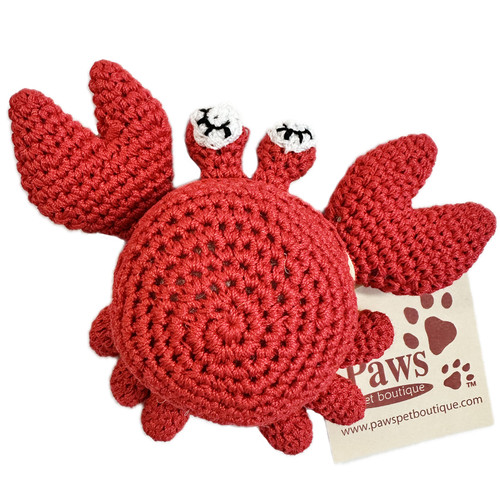 Organic Cotton Knit Red Crab Toy