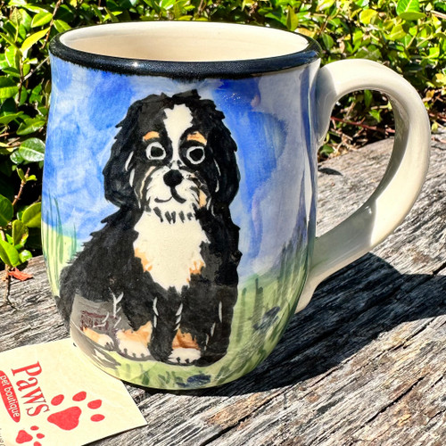Hand-painted Bernedoodle Mug made in USA