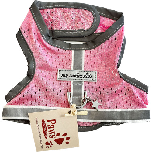 Pink Tiny Dog Harness with Velcro Closure.