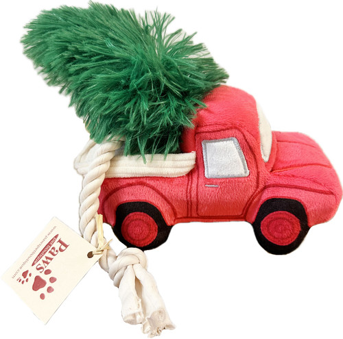 Plush Red Truck Holiday Dog Toy