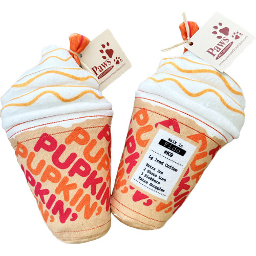 Pupkin Latte Plush Dog Toys with Squeaker
