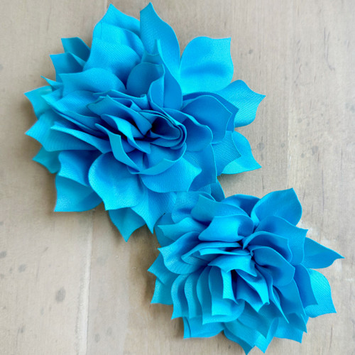 Turqoise Blue Fluffy Flower Accent