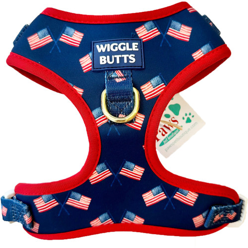 American Flag Dog Harness with Double Adjustment