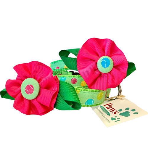 Tennis Ball Flower Dog Collars