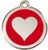 Brilliant Red Enamel Heart Collar Tags in Stainless Steel