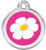 White Daisy on Hot Pink Enamel ID Charms