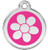 Bright Pink Daisy Engraved Pet Tag