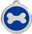 Dark royal blue enamel sets off the bone on these Stainless Steel ID Tags for Dogs