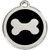 Classic Bone ID Tags in Black Enamel and Stainless Steel