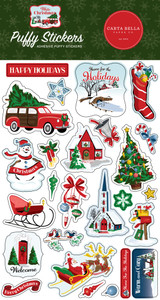 White Christmas Puffy Stickers