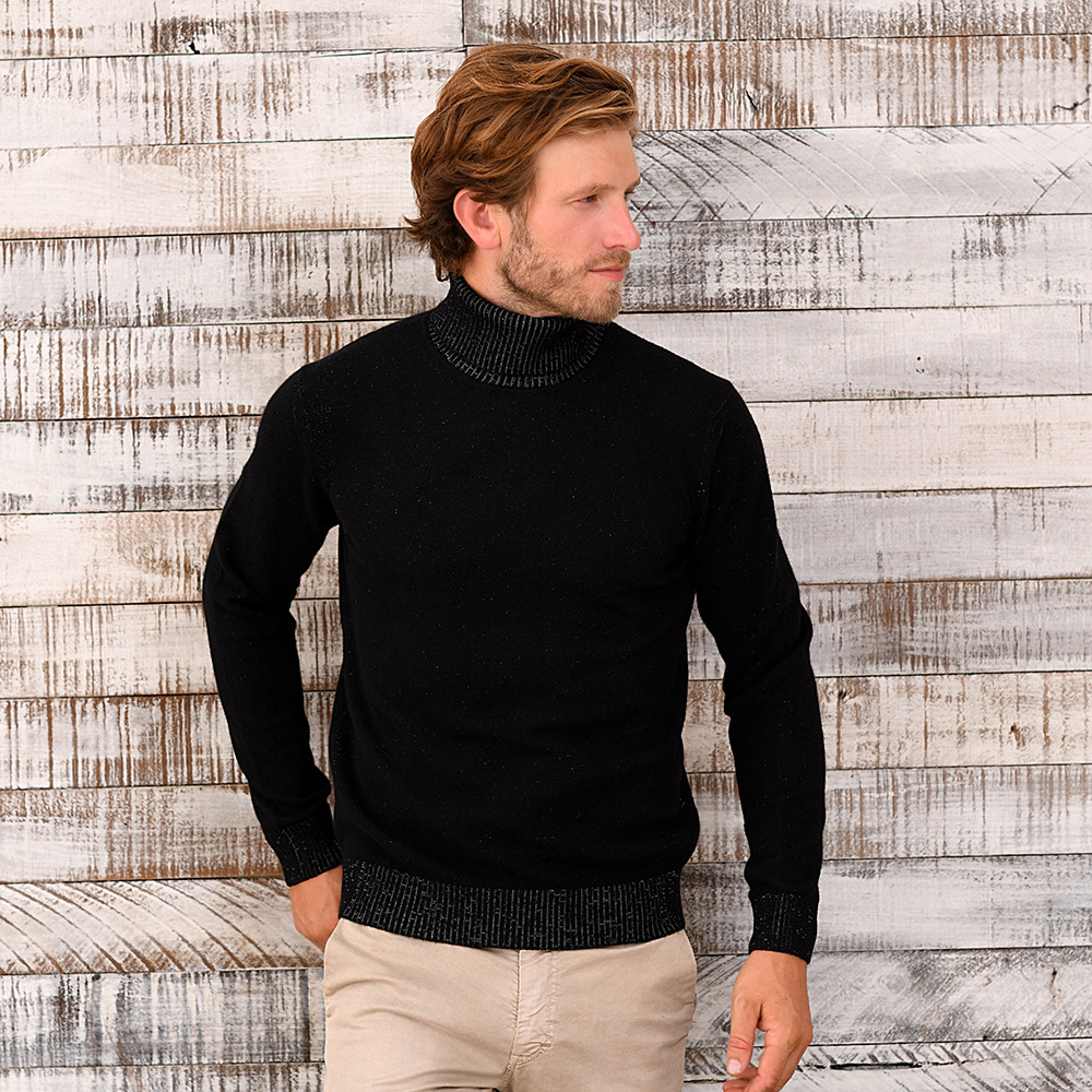 Cashmere Cotton, Turtleneck Sweater 