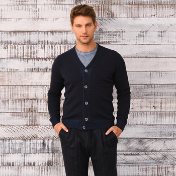 Cashmere Cotton Cardigan - Navy