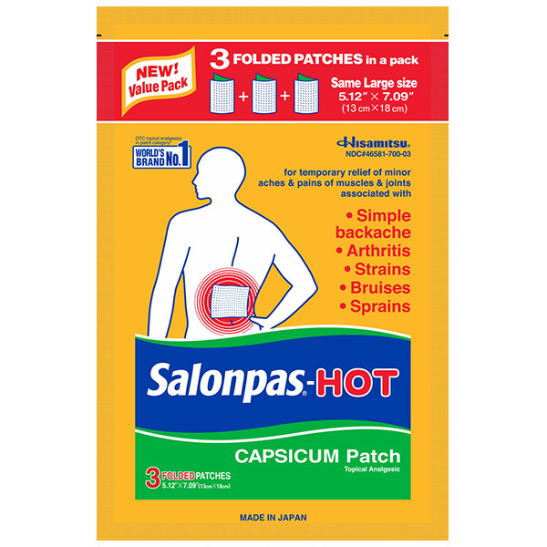 24 Pack Salonpas Hot Capsicum Patch 
