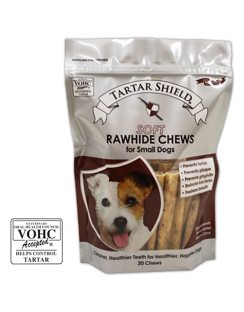 Tartar Shield Soft Rawhide Chews for Small Dogs (30 count) Pet Wish Pros