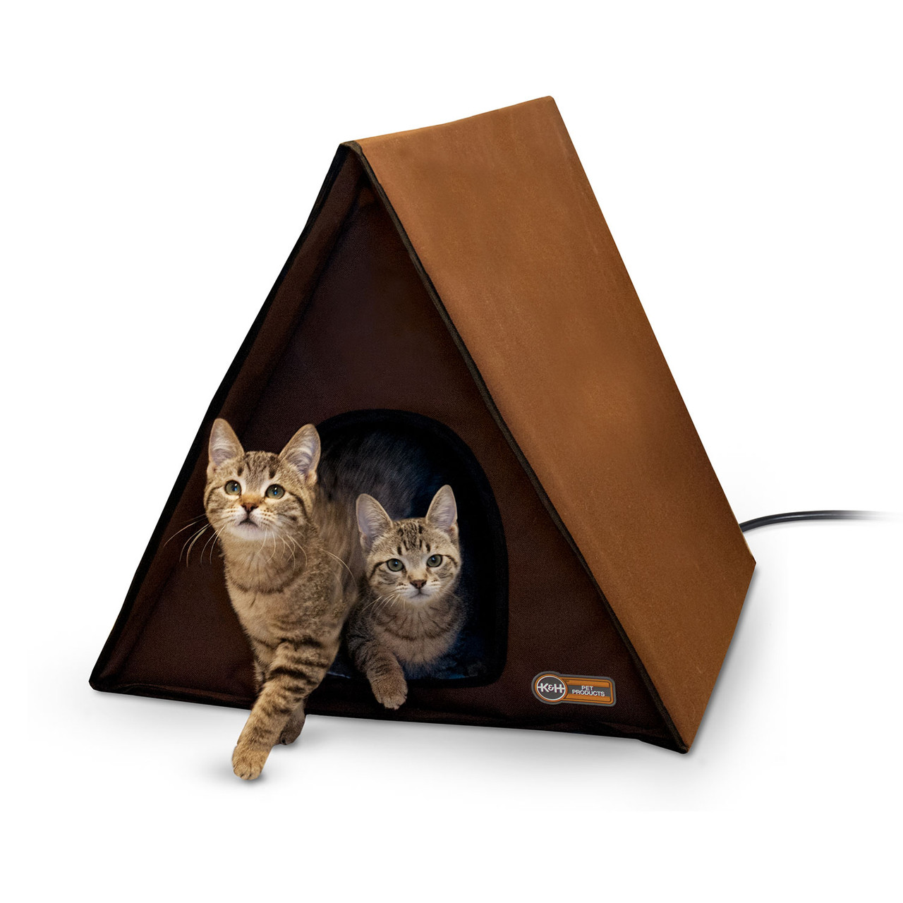 k&h olive and black outdoor heated cat house