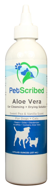 PetScribed Aloe Vera Ear Cleansing & Drying Solution [Sweet Pea & Vanilla scent] (8 oz)