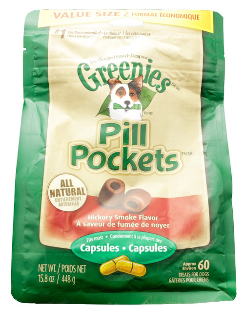 Greenies Value Size Pill Pockets Canine Treats Capsules [Hickory Smoke Flavor] (60 count)