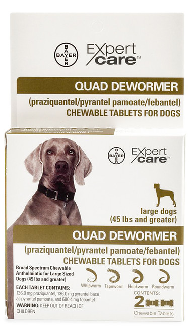 Quad Dewormer for Large Dogs [136 mg] (2 count)