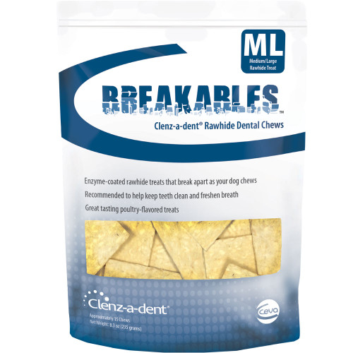 Breakables Clenz-a-dent Rawhide Chews (Medium/Large)