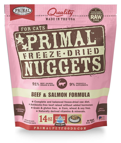 Primal Freeze- Dried Cat Food [Beef & Salmon Formula]