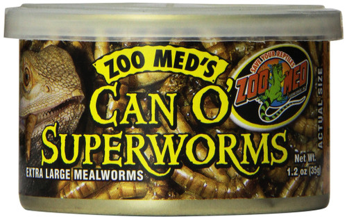 Zoo Med Can O' Superworms Extra Large Mealworms Reptile Food (1.2 oz)