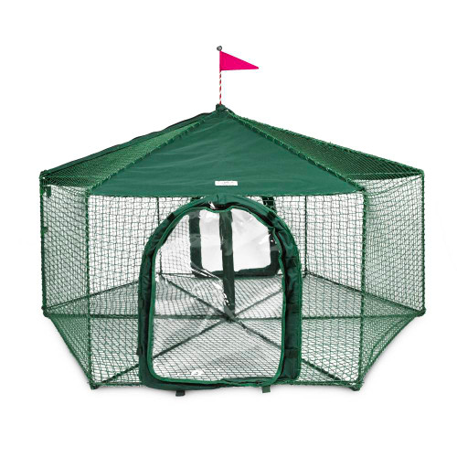 Kittywalk Gazebo Yard and Garden Outdoor Cat Enclosure Green 70" x 70" 38"