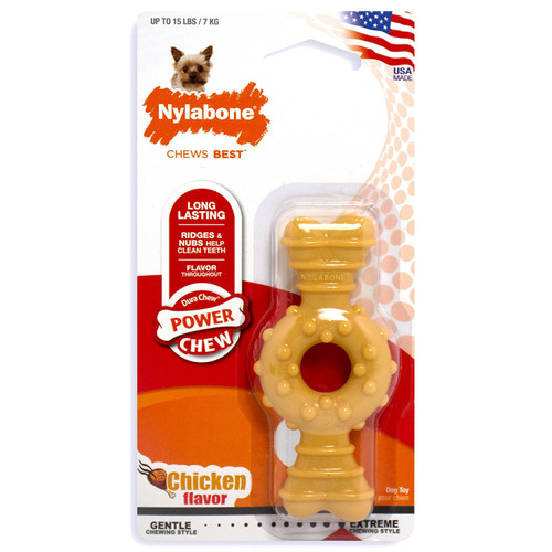 Nylabone Dura Chew Textured Ring Bone Dog Chew Flavor Medley Extra Small 4" x 2" x 0.5"