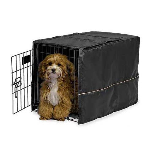 Midwest Quiet Time Pet Crate Cover Black 30.5