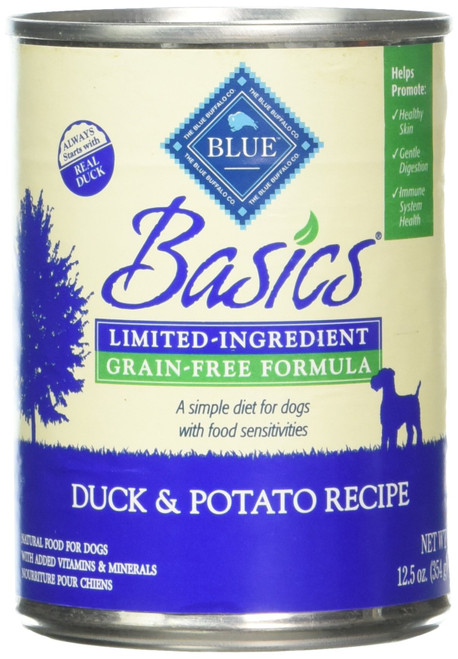 Blue Buffalo Basics [Canned Dog Grain Free Duck & Potato] for Dogs (12 cans)