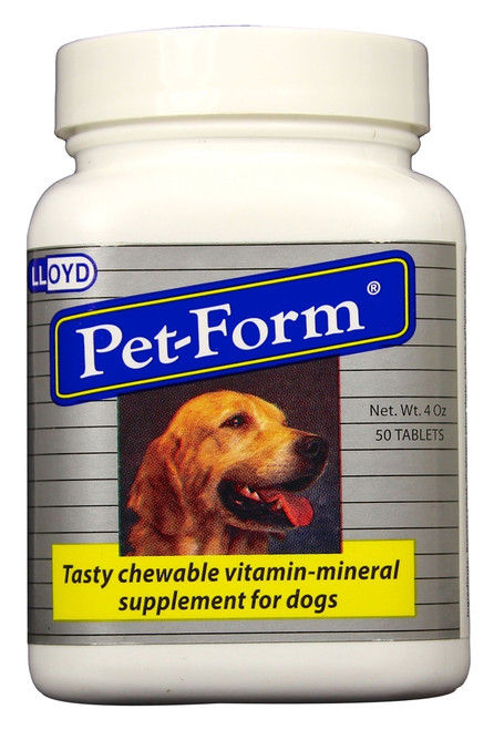 Pet-Form Chewable Vitamin-Mineral Tablets for Dogs (50 count)